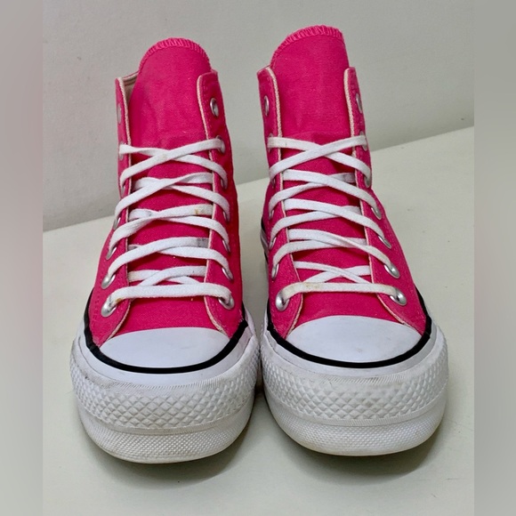 Women’s 5 Converse Chuck Taylor High Top Double Stacked Platform Sneakers Shoes - Picture 3 of 16